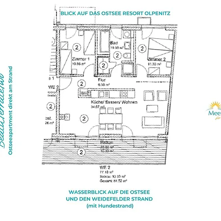 Daire Beachterracetwo- Eg, Meerblick, Terrasse, Kamin, Sauna *